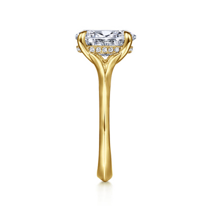 14K Yellow Gold Diamond Engagement Ring Mounting – Contemporary Collection (.07 CTW Accent Diamonds)