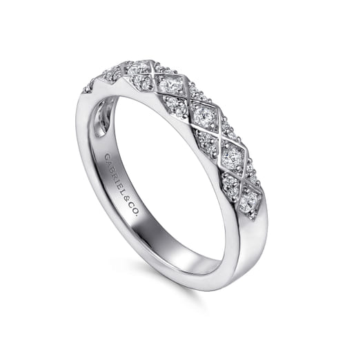 14K White Gold Diamond Stackable Ring - 0.25 Carats