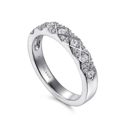 14K White Gold Diamond Stackable Ring - 0.25 Carats