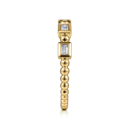 Gabriel & Co | 14K Yellow Gold Diamond Geometric Stackable Ring