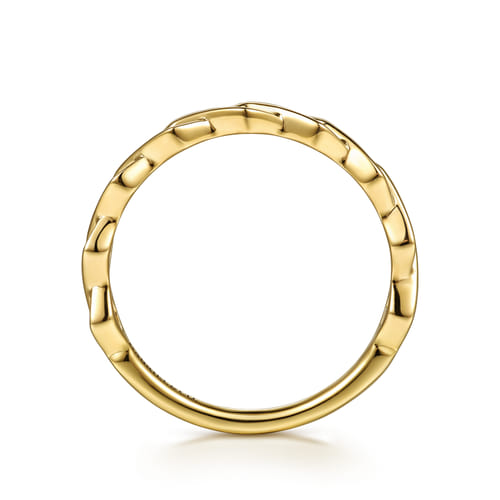 14K Yellow Gold Rhombus Shape Stackable Ring – Kaslique Collection