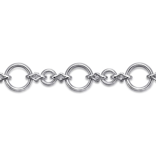 14K Yellow Gold and Sterling Silver Bujukan Hollow Tube Link Chain Bracelet