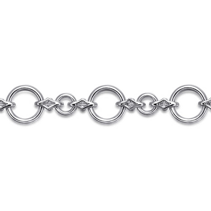 14K Yellow Gold and Sterling Silver Bujukan Hollow Tube Link Chain Bracelet