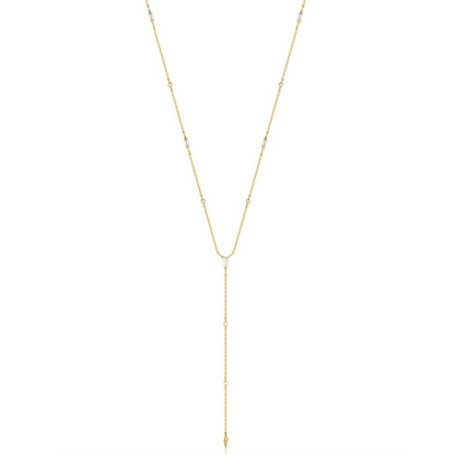 Gold Sparkle Point Y Necklace