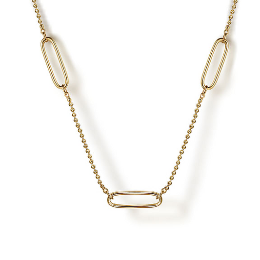 14K Yellow Gold Bujukan and Link Station Necklace