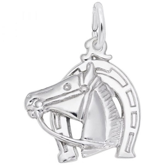 Horse Head with Horseshoe Charm