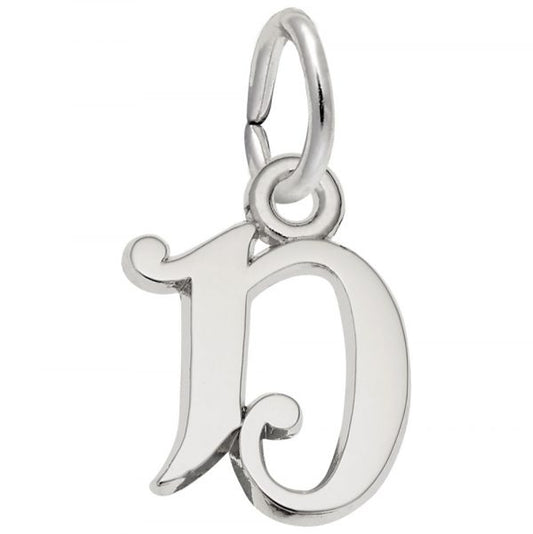 Curly Initial D Accent Charm