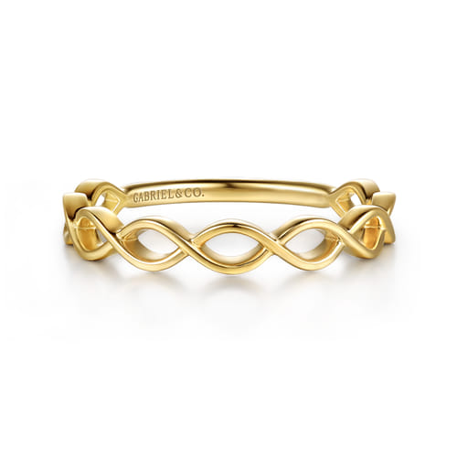 14K Yellow Gold Marquise Shape Stackable Ring
