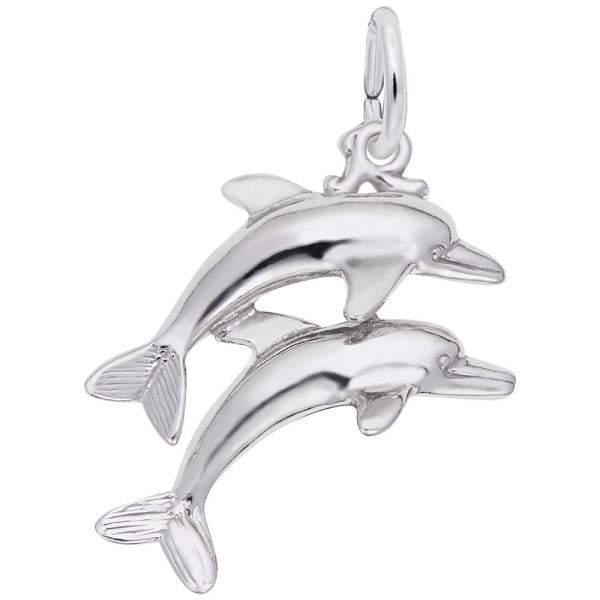 Two Dolphins Jumping Charm