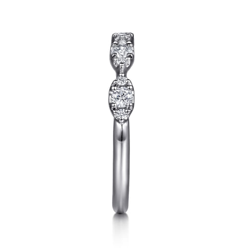 14K White Gold U-Setting Diamond Anniversary Band (.36 CTW)