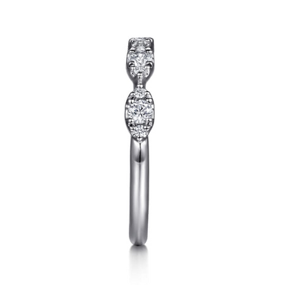 14K White Gold U-Setting Diamond Anniversary Band (.36 CTW)