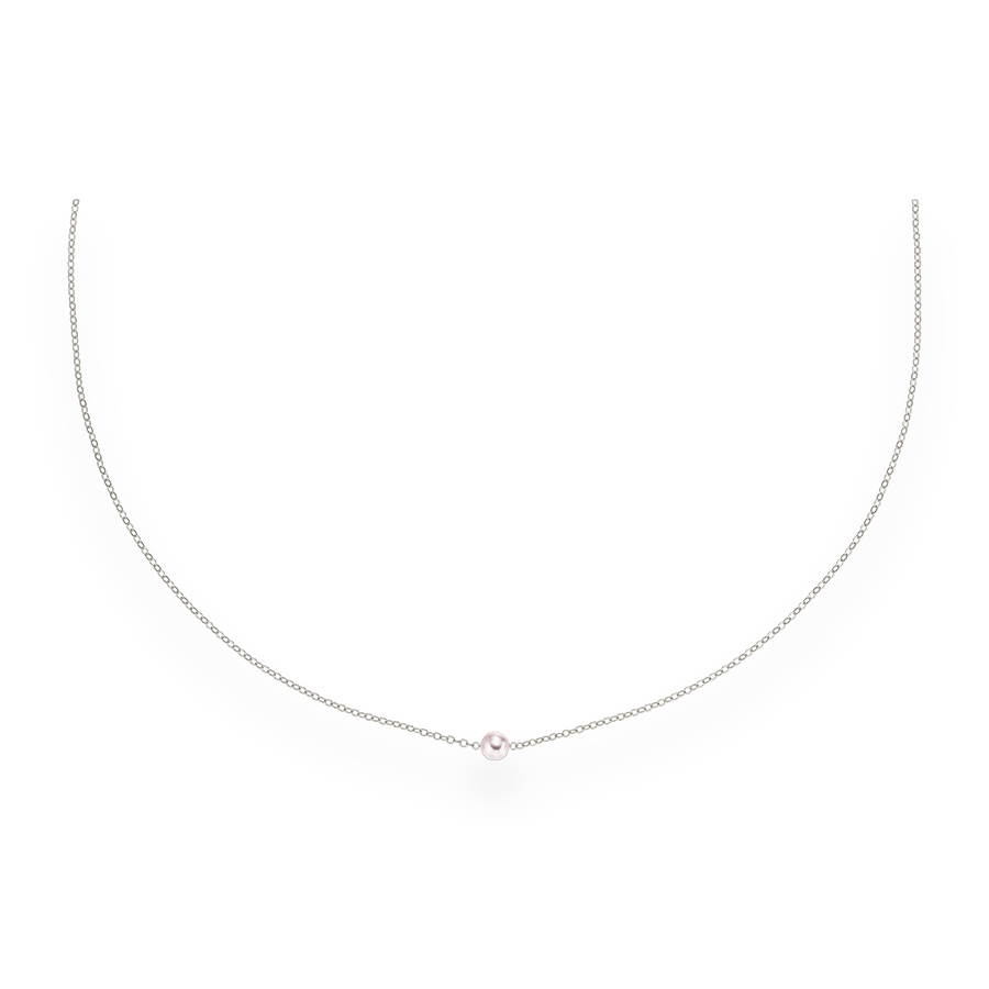 14K White Gold Uniform Add A Cultured Pearl Necklace