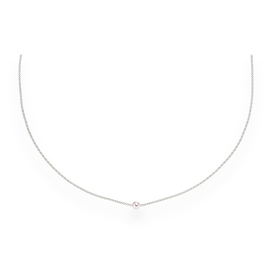 14K White Gold Uniform Add A Cultured Pearl Necklace