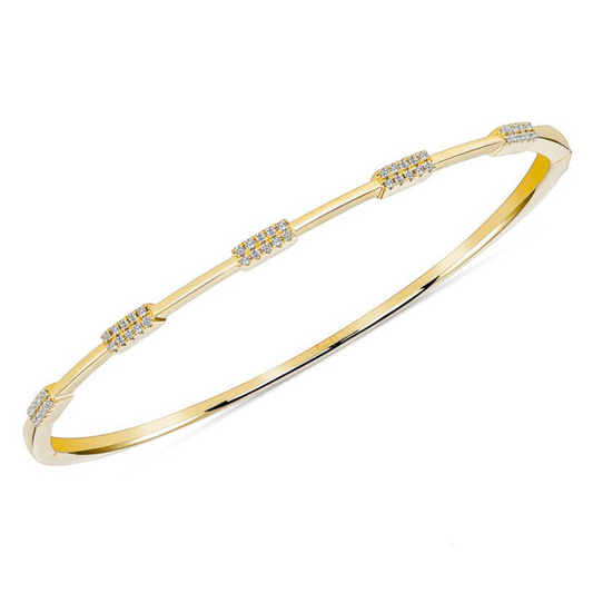 14K Yellow Gold Stackable Collection Diamond Bangle