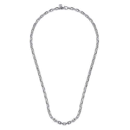 22" 925 Sterling Silver Faceted Chain Necklace