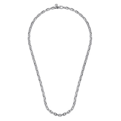 22" 925 Sterling Silver Faceted Chain Necklace
