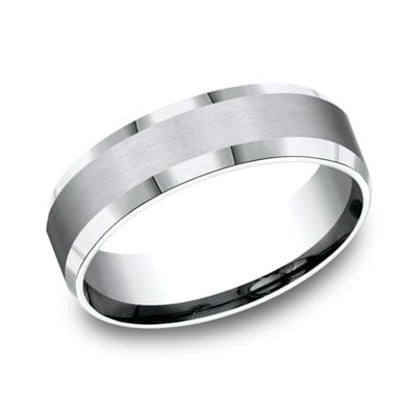 Comfort-Fit White Cobalt Wedding Band