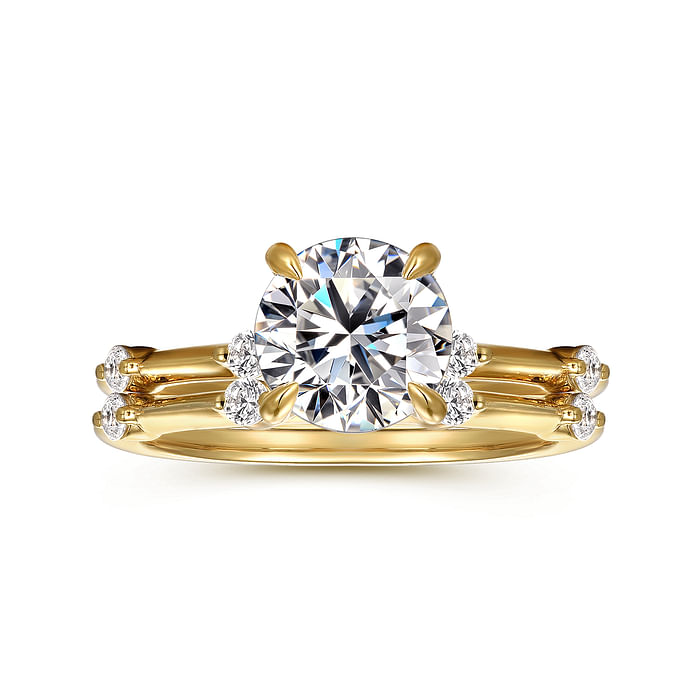 Frances - 14K Yellow Gold Round Diamond Engagement Ring