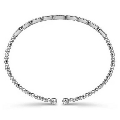 14K White Gold Diamond Bangle