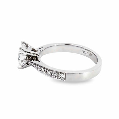 14K White Gold Accented Engagement Ring