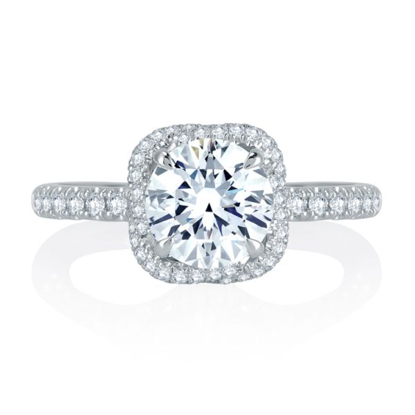 A. Jaffe | Intertwined Diamond Halo Quilted Engagement Ring
