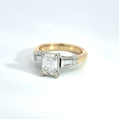 Kirkland Jewelry Estate | 14K Two-Tone Emerald Cut Diamond Engagement Ring
