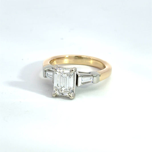 Kirkland Jewelry Estate | 14K Two-Tone Emerald Cut Diamond Engagement Ring