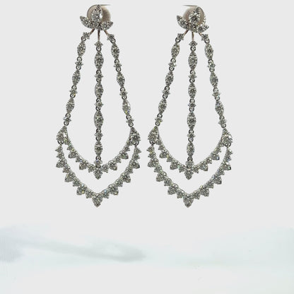 18K White Gold Hearts on Fire Chandelier Earrings