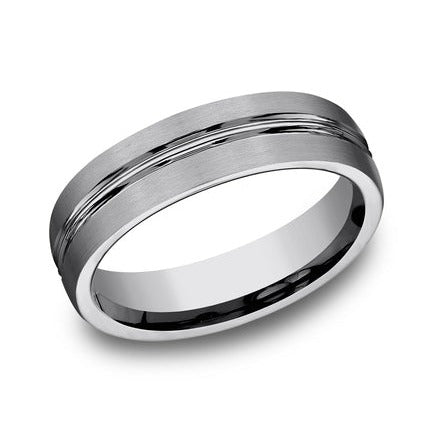 Comfort-Fit Concave Center Wedding Band