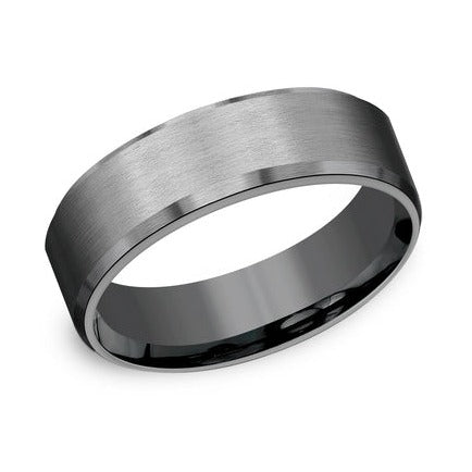 Beveled Satin Tantalum Wedding Band