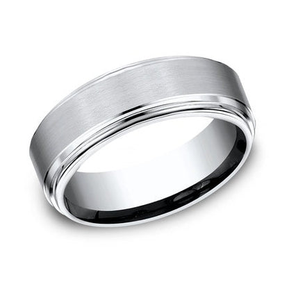 Comfort-Fit Double Bevel Wedding Band