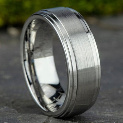 Comfort-Fit Double Bevel Wedding Band