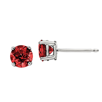 Classic Birthstone Stud Earrings with Rubies